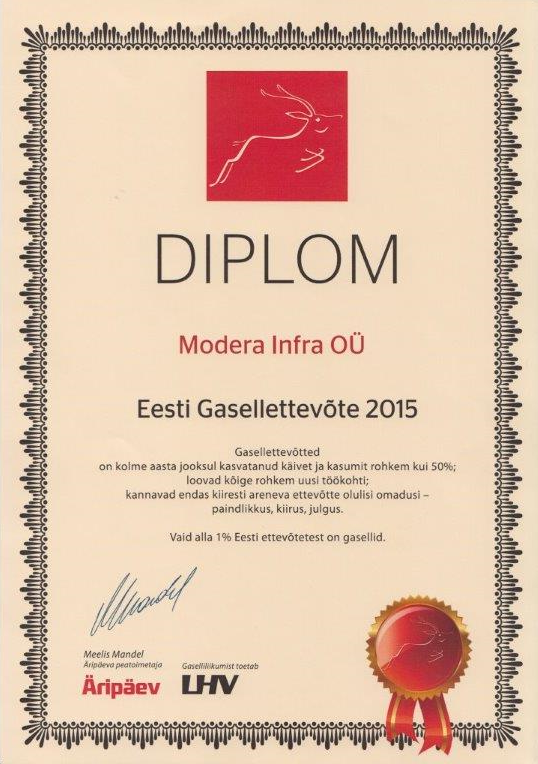 Modera Infraq on Eesti gasellettevõte 201